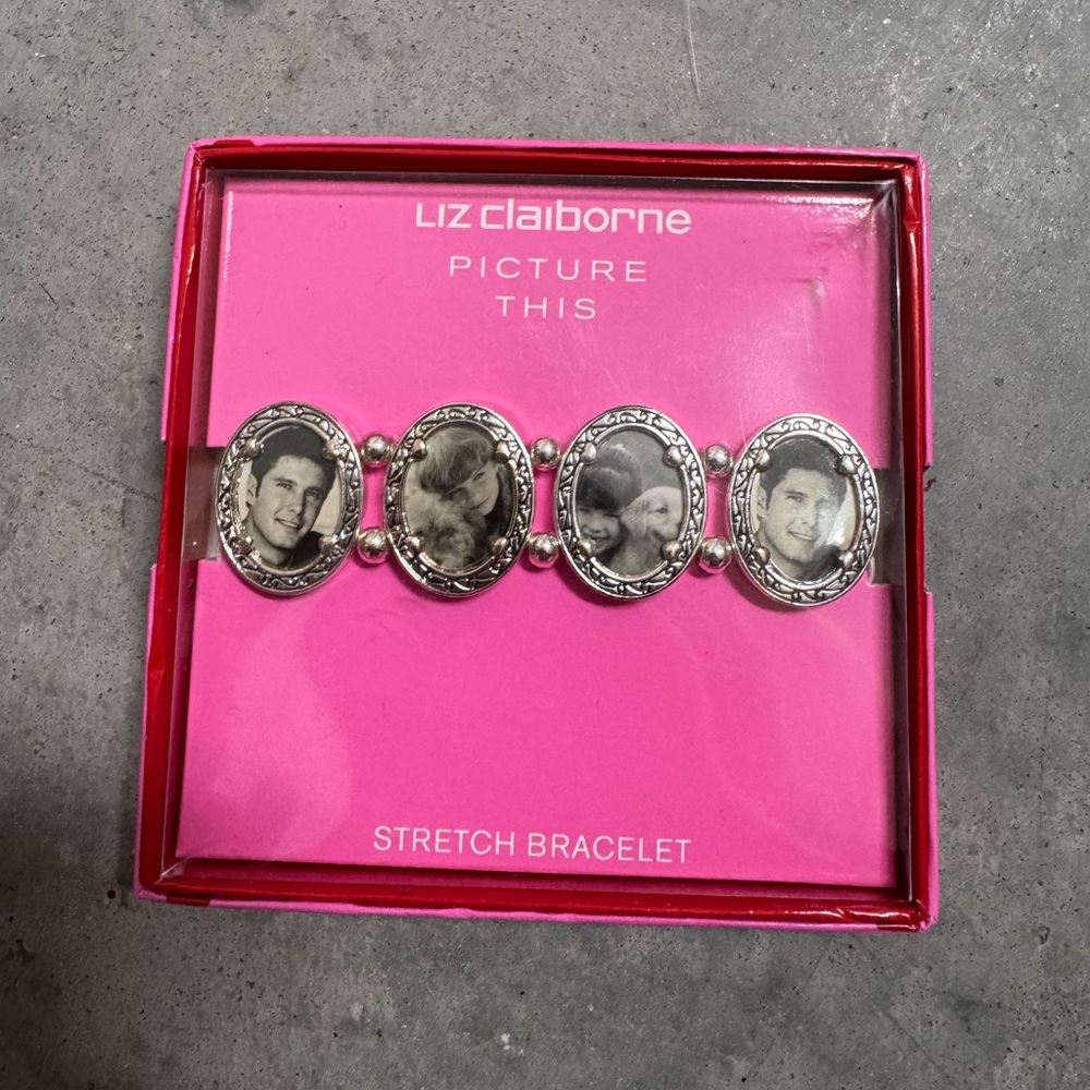 Liz Claiborne Silver Photo Charm Bracelet